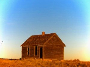 The school house is all that remains of Buckingham, long abandoned, the rest of the town was lost to a prairie fire.