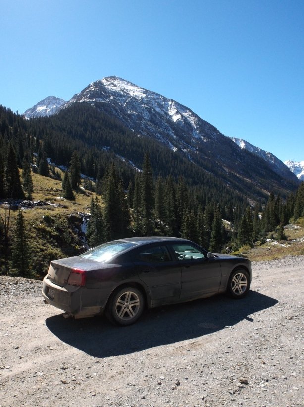 The Dodge on the "4X4" road to Animas Forks