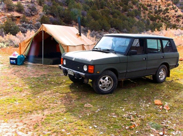 Our tent that caught on fire.